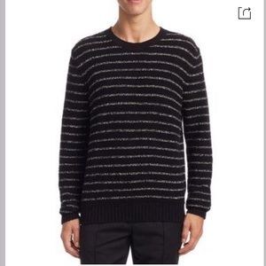 VINCE Stripe Merino Sweater In Black/ Pearl Sz. S